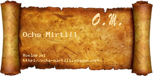Ochs Mirtill névjegykártya